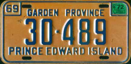 P.E.I. replacing licence plates