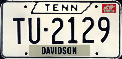 1990/'s Tennessee DZB  789 lic Plate